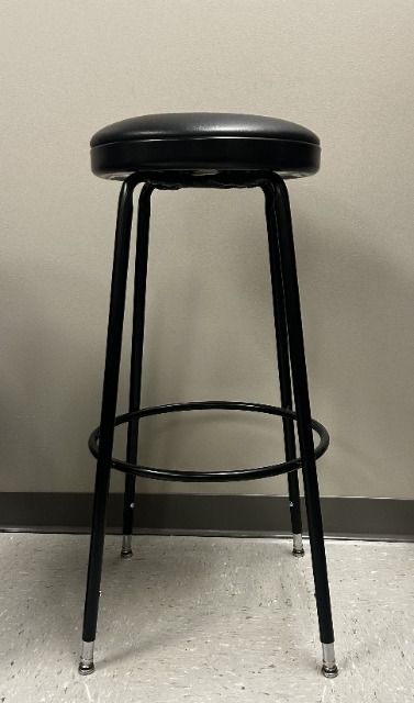 Set of 2 Black Polyurethane Bar Stools