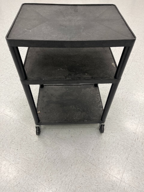 Black 3 Shelf Rolling Cart