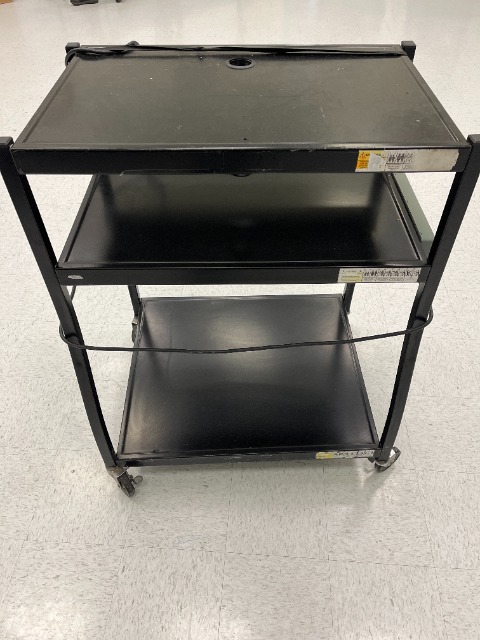 Black Rolling Cart With Power