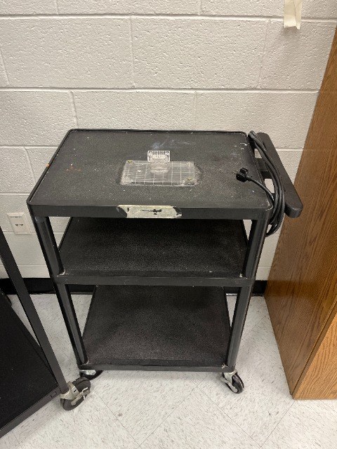 Black Rolling Cart with Tv Base