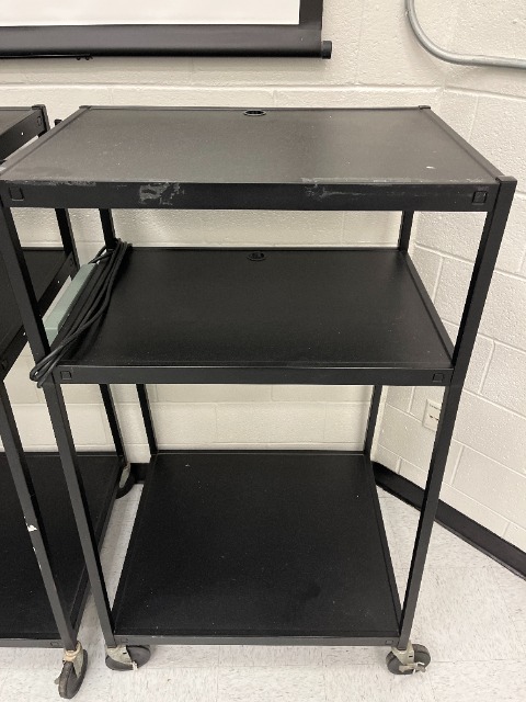 Black 3 Shelf Rolling Cart