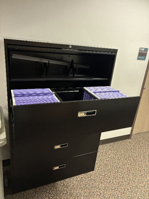 5 Drawer Black Filing Cabinet