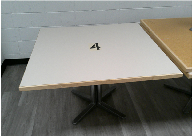 Large Table with Painted Numbers #4