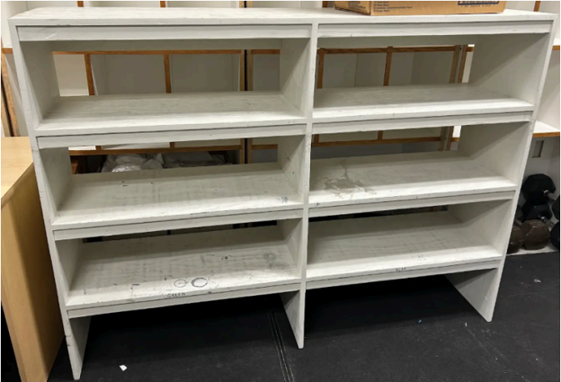 White Wooden Shelf with Cubby Shelves