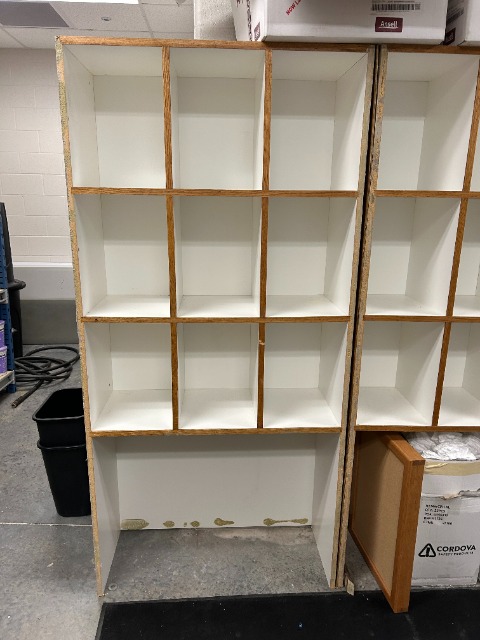 White Wooden Cubby-Shelf