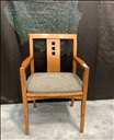Single Wooden and Fabric Lobby Chair